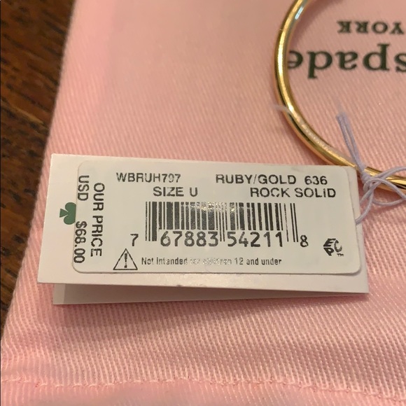 Kate Spade Rock Solid Bracelet in Ruby/Gold NWT ♠️ - Picture 4 of 5
